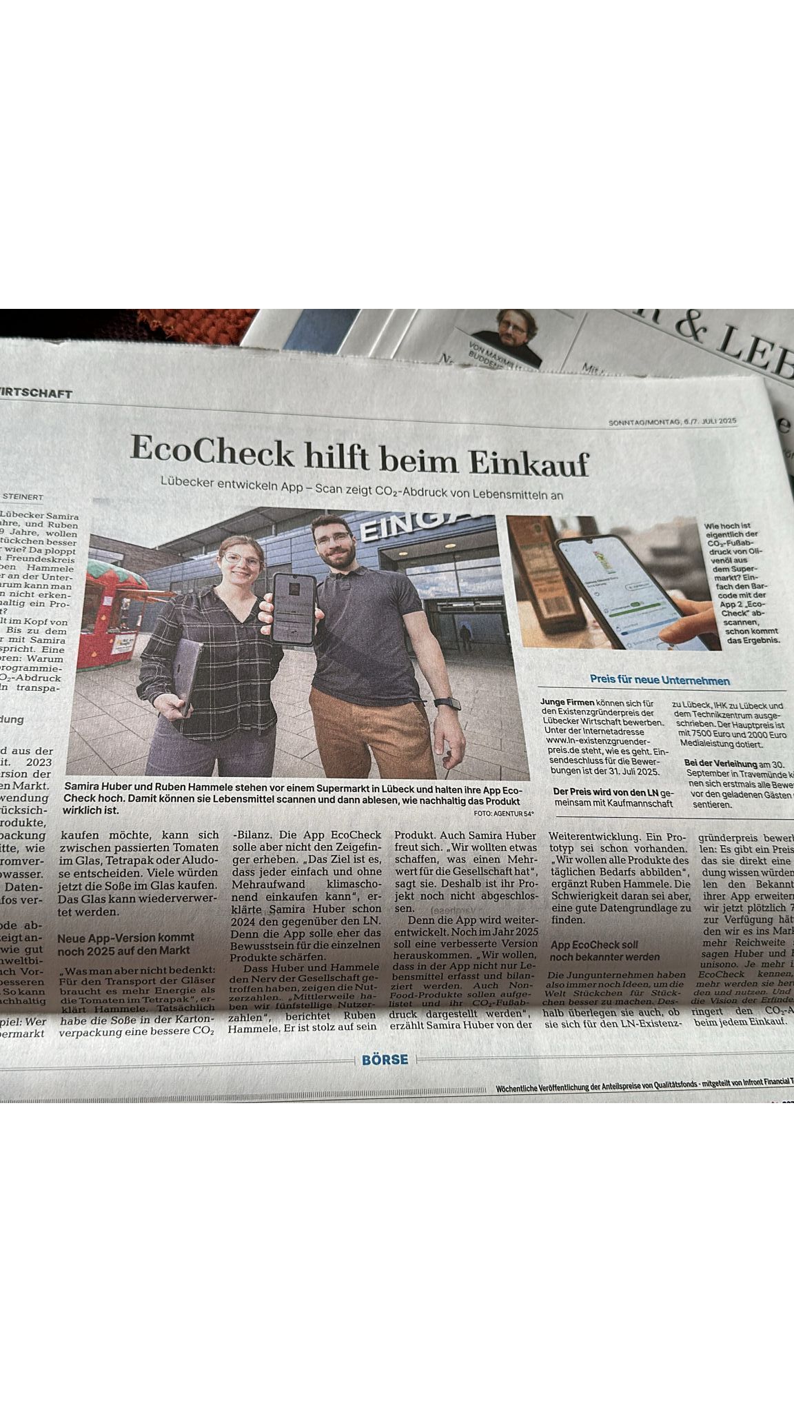 Lübecker Nachrichten: EcoCheck Feature