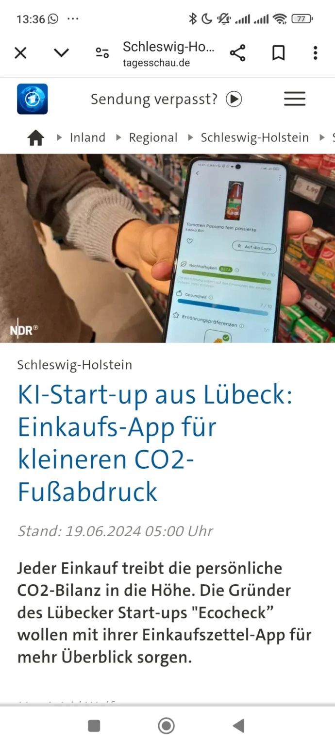 Tagesschau: EcoCheck Feature